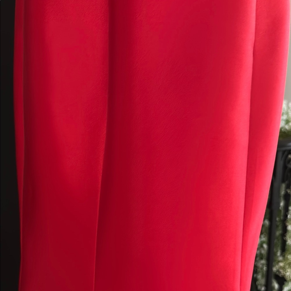 Sherri Hill Red Pleated Halter Prom Gown - Picture 14 of 15